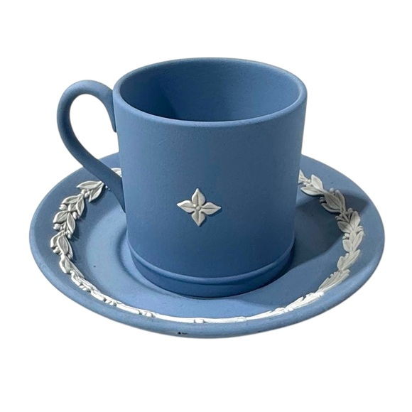 Wedgwood Jasperware Demitasse Cup & Saucer 1970s Coffee Tea English Traditional - Picture 2 of 8